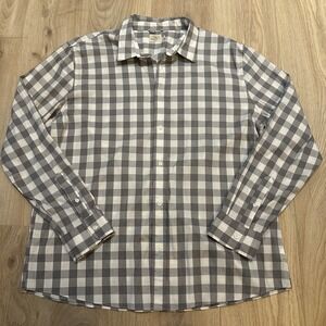 Faherty Men's Performance Shirt Button Up Gray Buffalo Plaid Size XXL EUC Casual
